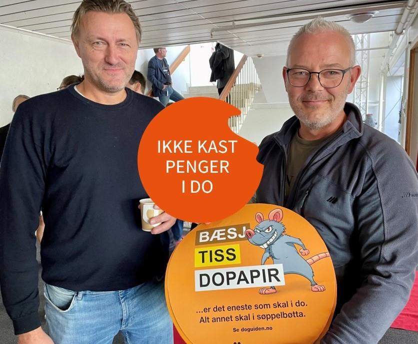 Morten Rygh og Rune Holst er to av nær 30 som jobber med vann og avløp i Holmestrand kommune - Klikk for stort bilde