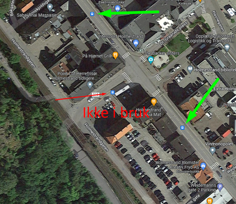 Kart over Holmestrand sentrum - Klikk for stort bilde